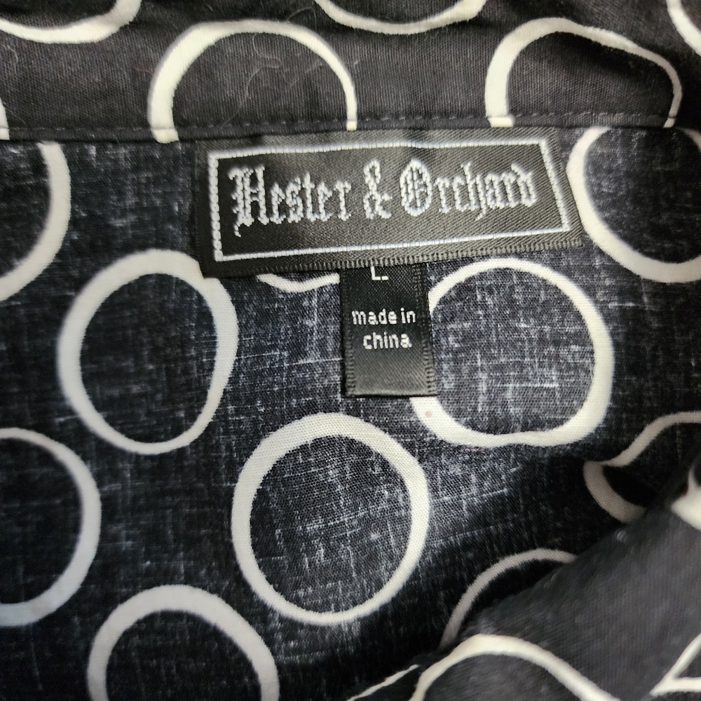 Anthropologie Hester & Orchard Black white ruffle button down size large - Picture 6 of 8